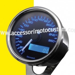 CONTACHILOMETRI ELETTRONICO LED VELONA RETROILLUMINATO 260 KM/H QUADRANTE NERO SCOCCA ACCIAIO UNIVERSALE CONTACHILOMETRI ELETTRONICO LED VELONA RETROILLUMINATO 260 KM/H QUADRANTE NERO SCOCCA ACCIAIO UNIVERSALE