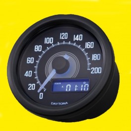 CONTACHILOMETRI ELETTRONICO LED VELONA RETROILLUMINATO 200 KM/H QUADRANTE NERO SCOCCA NERA UNIVERSALE CONTACHILOMETRI ELETTRONICO LED VELONA RETROILLUMINATO 200 KM/H QUADRANTE NERO SCOCCA NERA UNIVERSALE