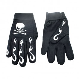 GUANTI ELASTICIZZATI COLOR NERO E BIANCO MODELLO SKULL BONES GUANTI ELASTICIZZATI COLOR NERO E BIANCO MODELLO SKULL BONES