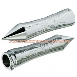 MANOPOLE MOTO CUSTOM TORPEDO FLAMES CROMO PER HARLEY 74-17 MANOPOLE MOTO CUSTOM TORPEDO FLAMES CROMO PER HARLEY 74-17