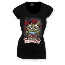 QUEEN KEROSIN OWL LONG SHIRT, BLACK, M