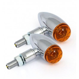 FRECCE LED MICRO BULLET CROMATE LENTE ARANCIONE