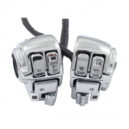 Kit interruttori commutatori cromato per Harley Touring 08-13 con cruise control Kit interruttori commutatori cromato per Harley Touring 08-13 con cruise control